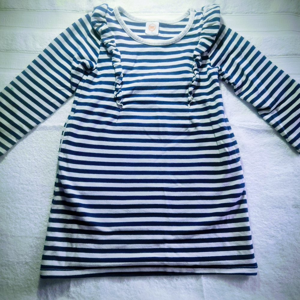Wonder Nation Blue and White Striped Dress